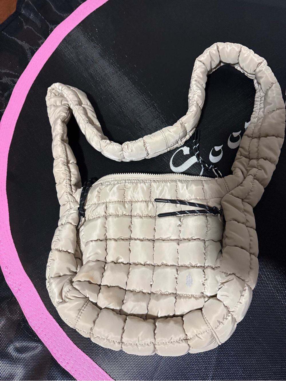 Free People Quilted Puffer Crossbody Bag - Cream